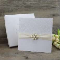 Flocked Invitation Card Wedding Card with Paper Box Greeting Card Customized 